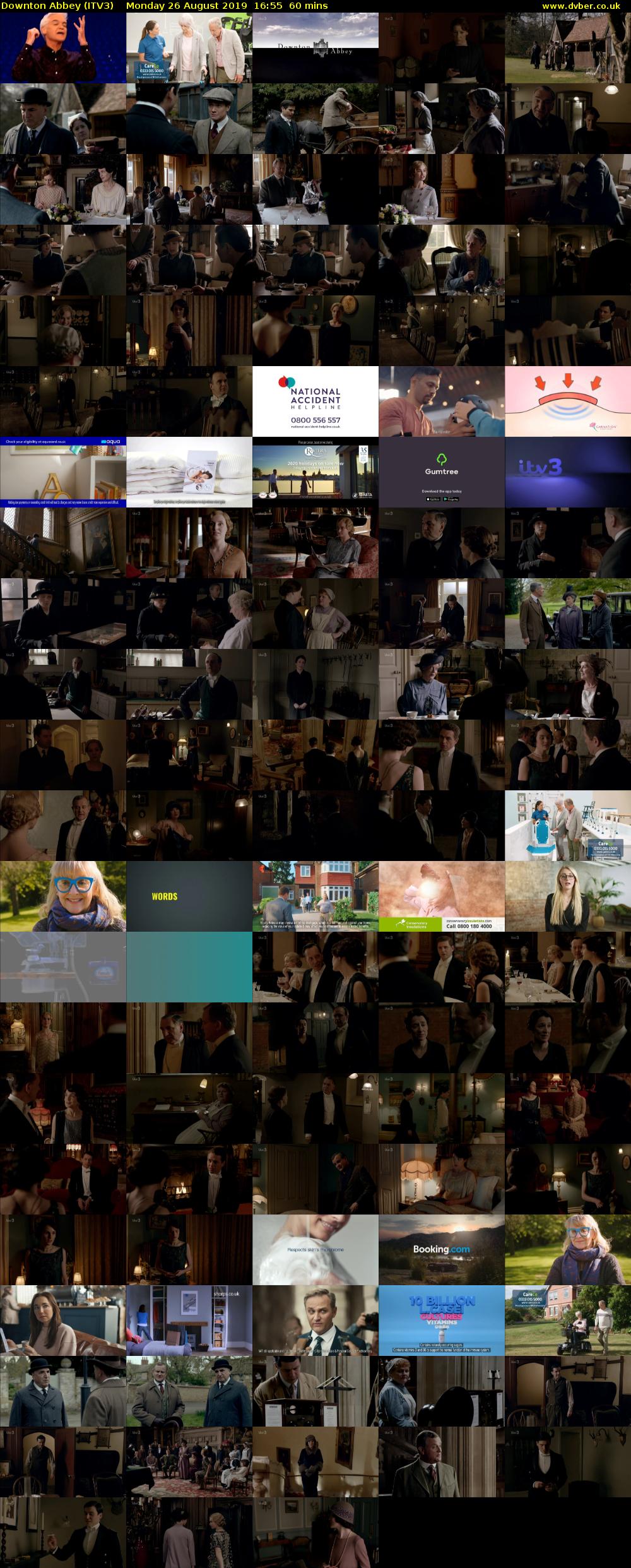 Downton Abbey (ITV3) Monday 26 August 2019 16:55 - 17:55