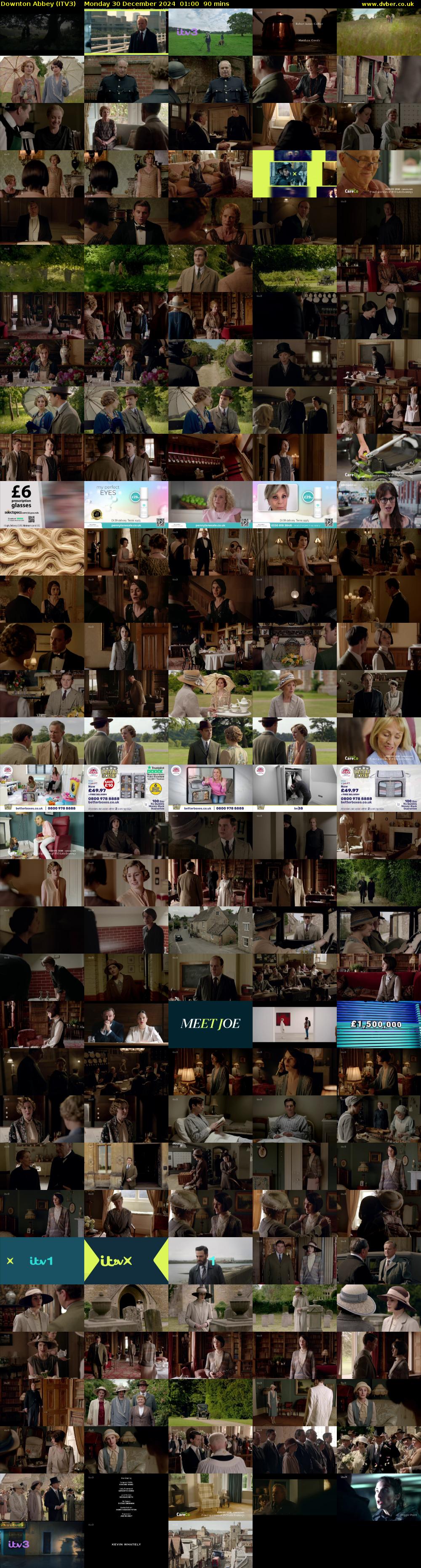 Downton Abbey (ITV3) Monday 30 December 2024 01:00 - 02:30