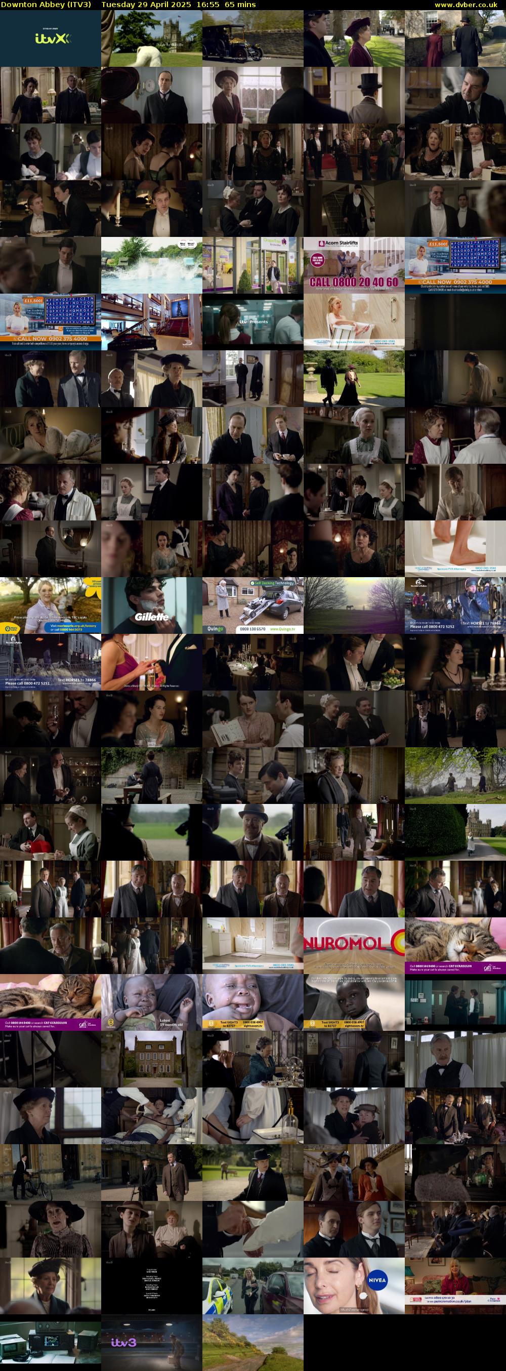 Downton Abbey (ITV3) Tuesday 29 April 2025 16:55 - 18:00
