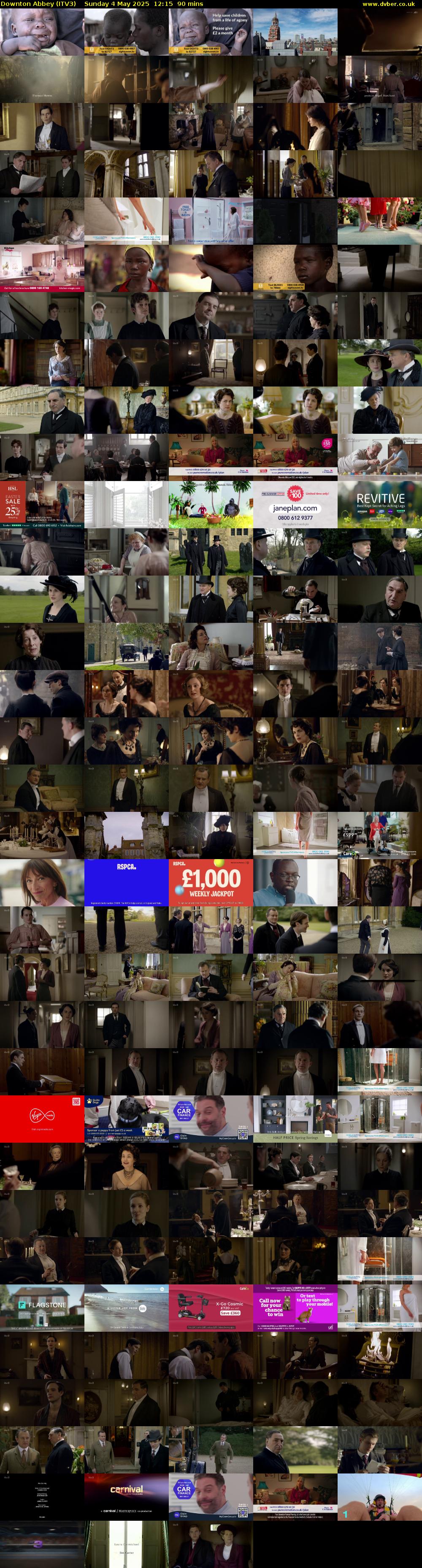 Downton Abbey (ITV3) Sunday 4 May 2025 12:15 - 13:45