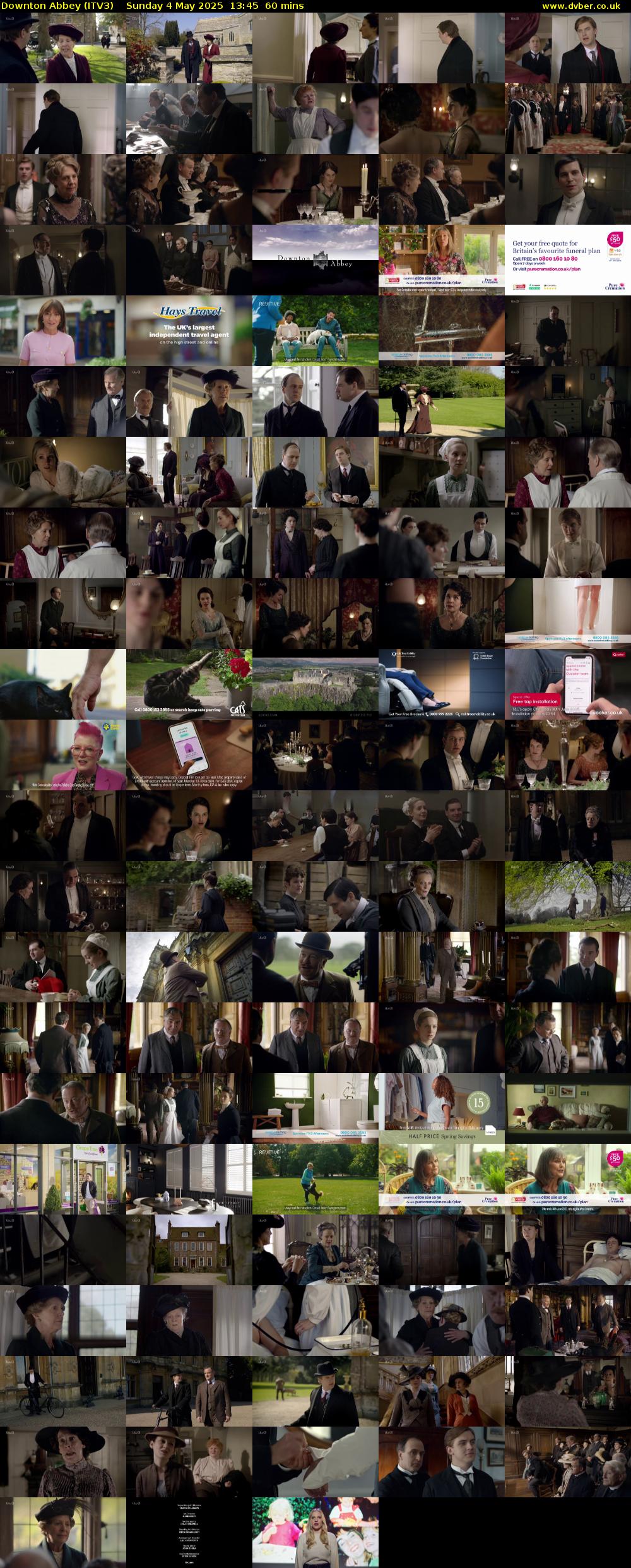 Downton Abbey (ITV3) Sunday 4 May 2025 13:45 - 14:45