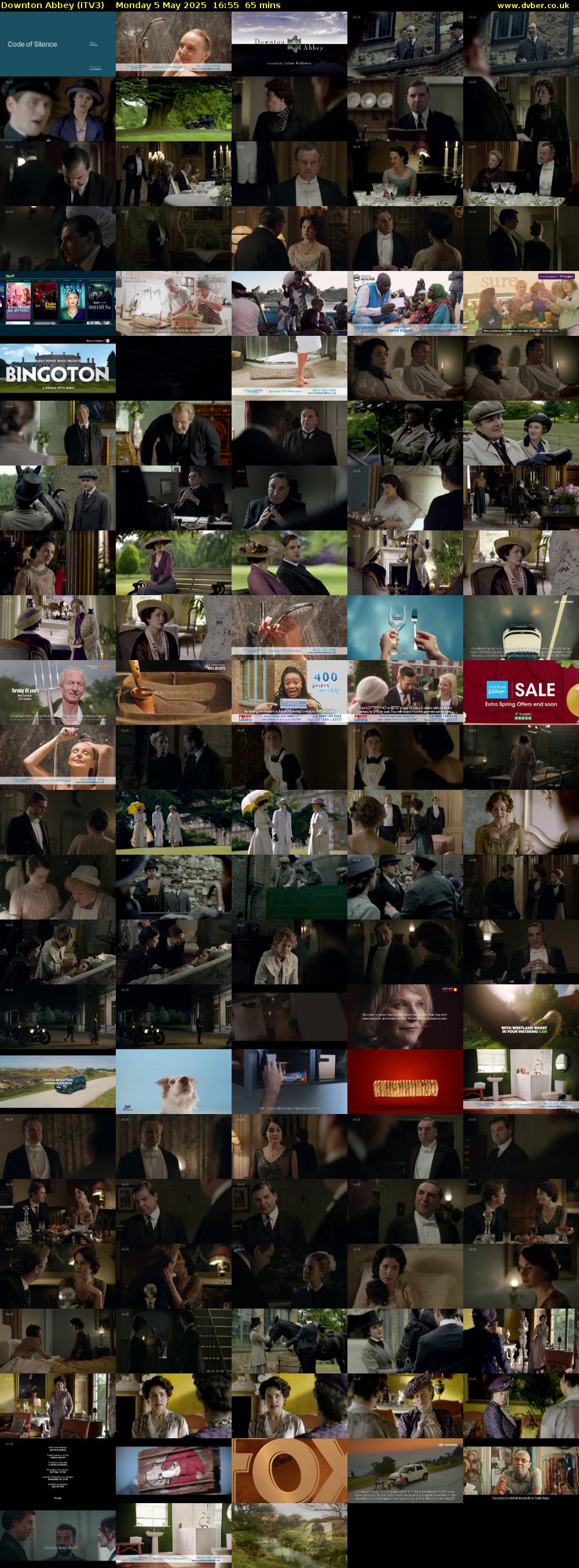 Downton Abbey (ITV3) Monday 5 May 2025 16:55 - 18:00