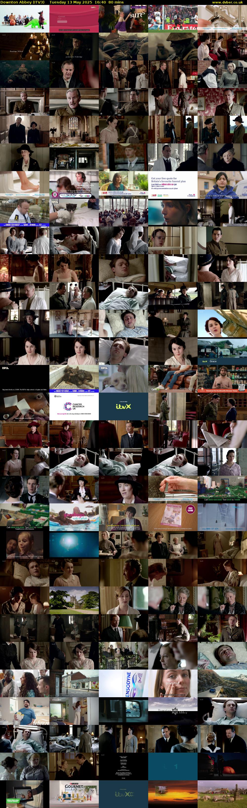 Downton Abbey (ITV3) Tuesday 13 May 2025 16:40 - 18:00