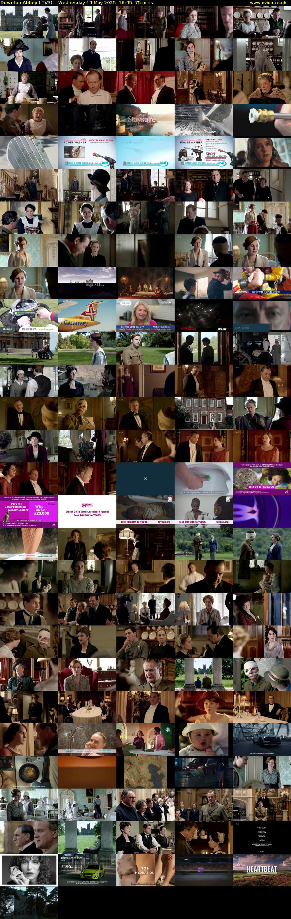 Downton Abbey (ITV3) Wednesday 14 May 2025 16:45 - 18:00
