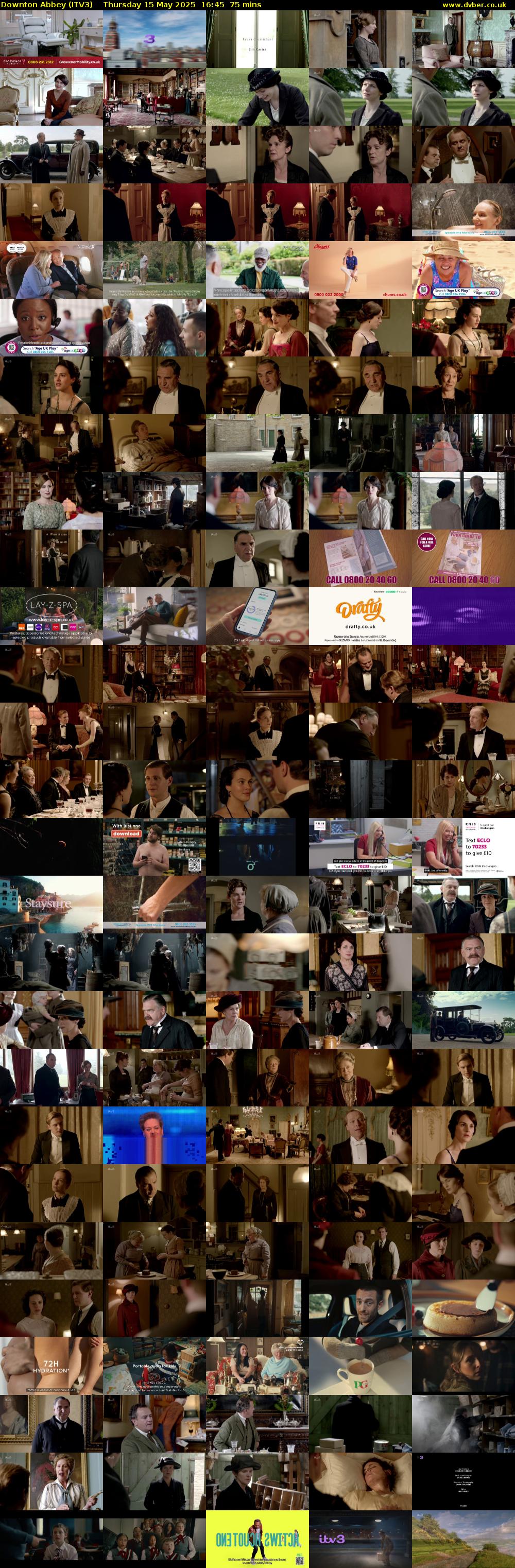 Downton Abbey (ITV3) Thursday 15 May 2025 16:45 - 18:00