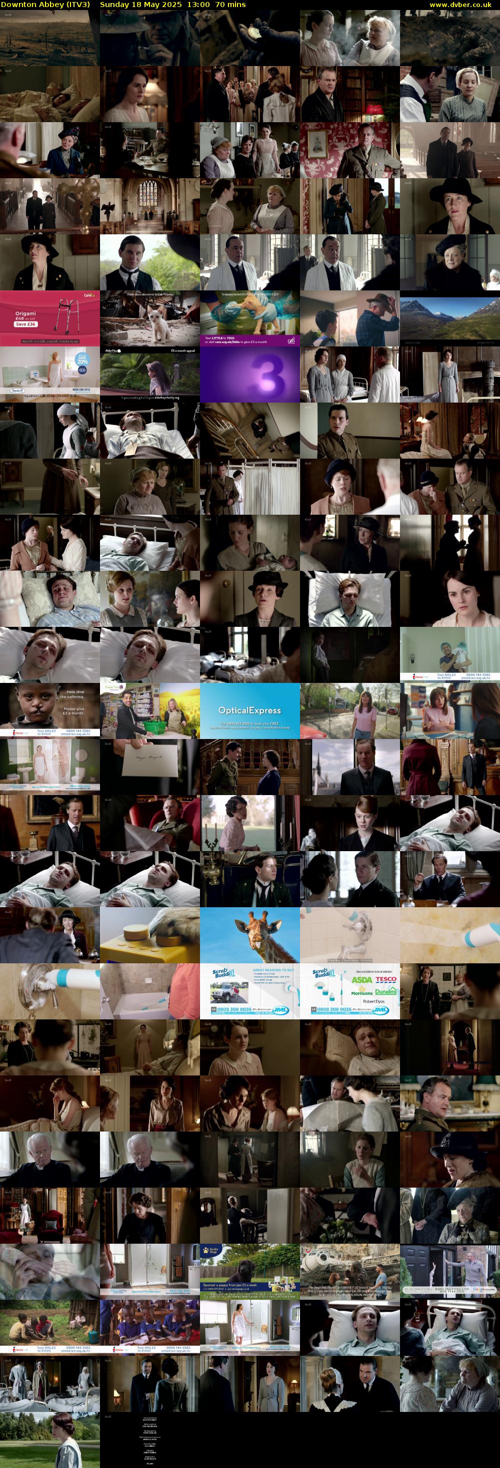 Downton Abbey (ITV3) Sunday 18 May 2025 13:00 - 14:10