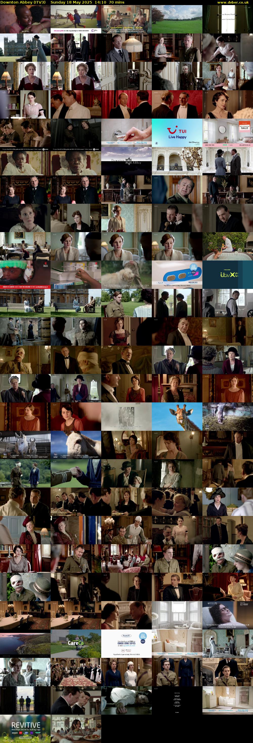 Downton Abbey (ITV3) Sunday 18 May 2025 14:10 - 15:20