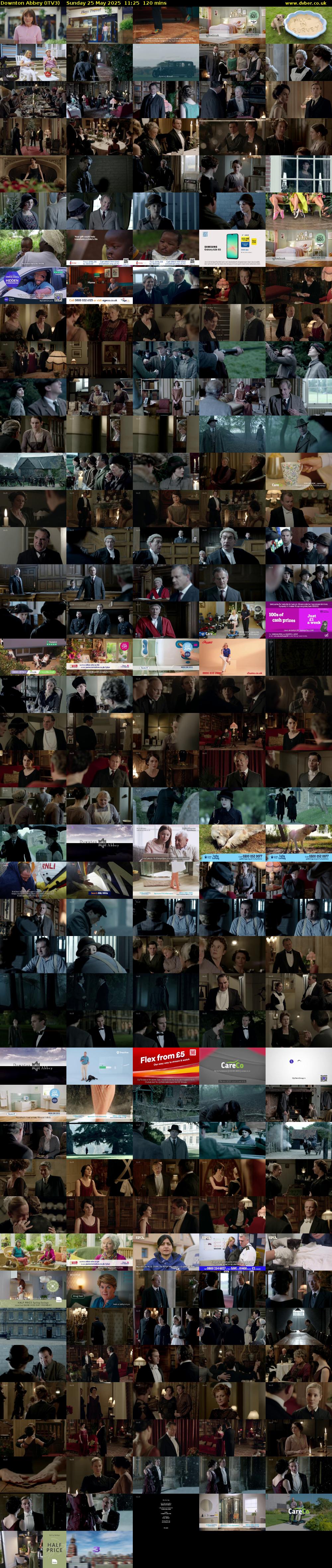 Downton Abbey (ITV3) Sunday 25 May 2025 11:25 - 13:25
