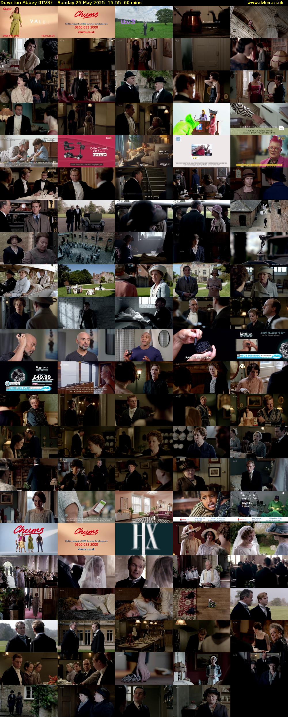Downton Abbey (ITV3) Sunday 25 May 2025 15:55 - 16:55