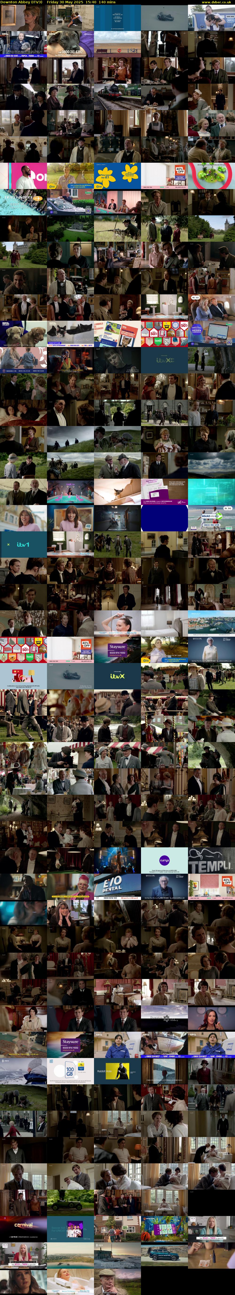 Downton Abbey (ITV3) Friday 30 May 2025 15:40 - 18:00