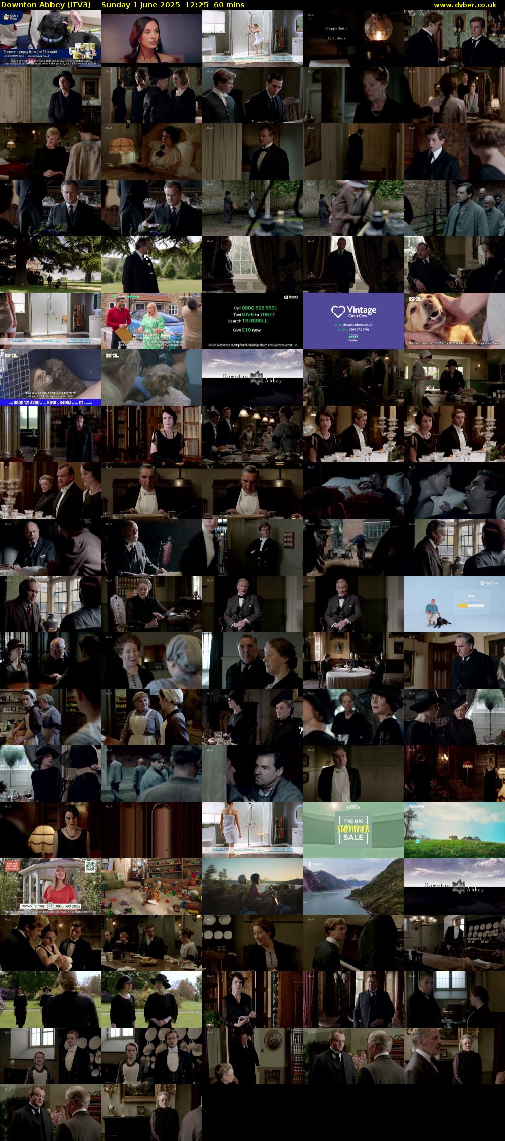 Downton Abbey (ITV3) Sunday 1 June 2025 12:25 - 13:25