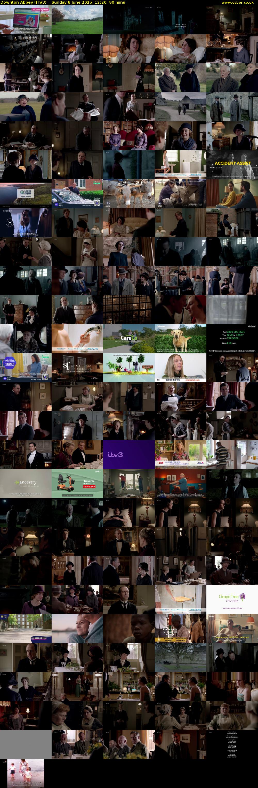 Downton Abbey (ITV3) Sunday 8 June 2025 12:20 - 13:50