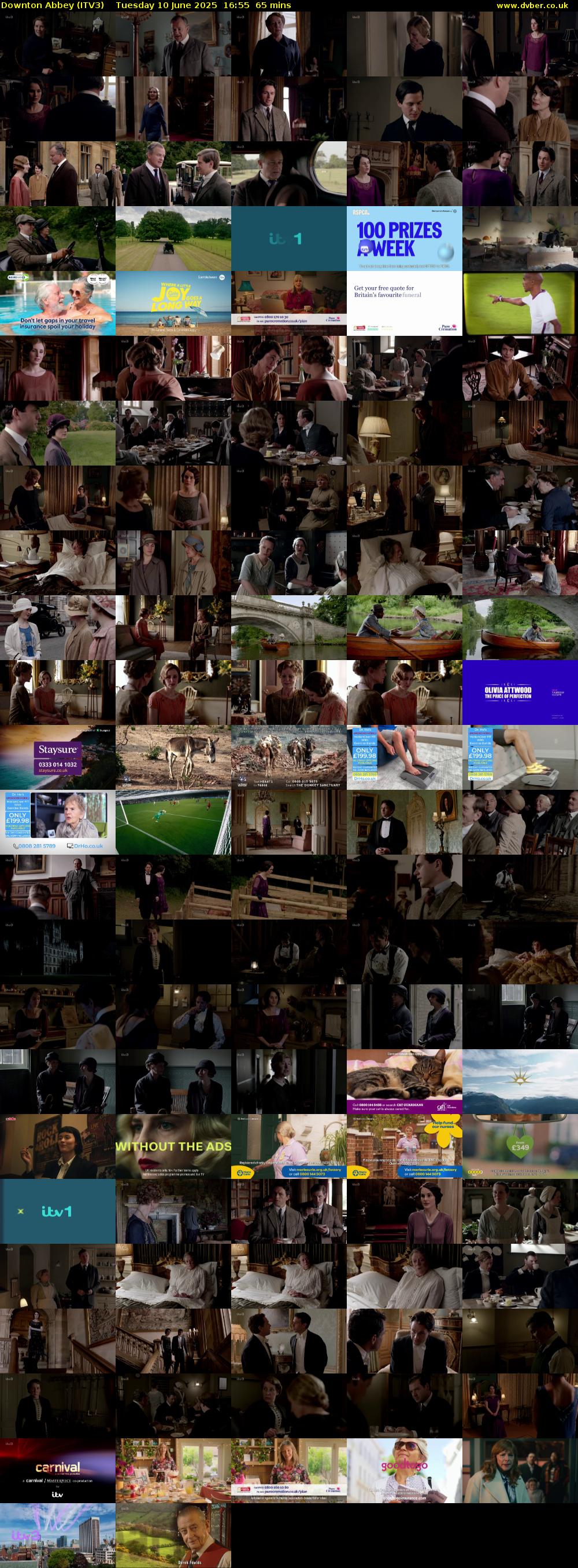 Downton Abbey (ITV3) Tuesday 10 June 2025 16:55 - 18:00