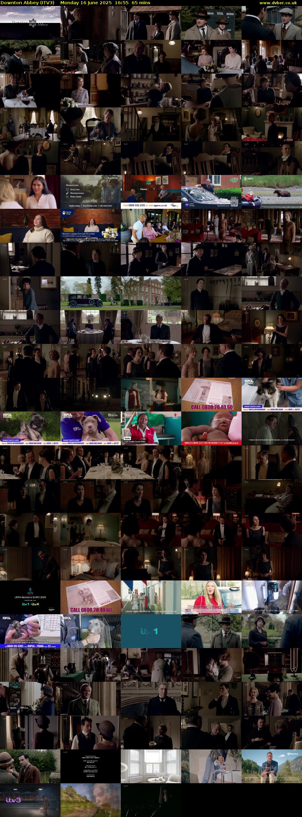 Downton Abbey (ITV3) Monday 16 June 2025 16:55 - 18:00