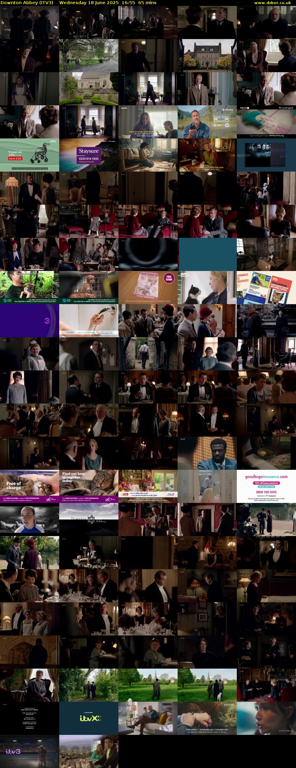 Downton Abbey (ITV3) Wednesday 18 June 2025 16:55 - 18:00