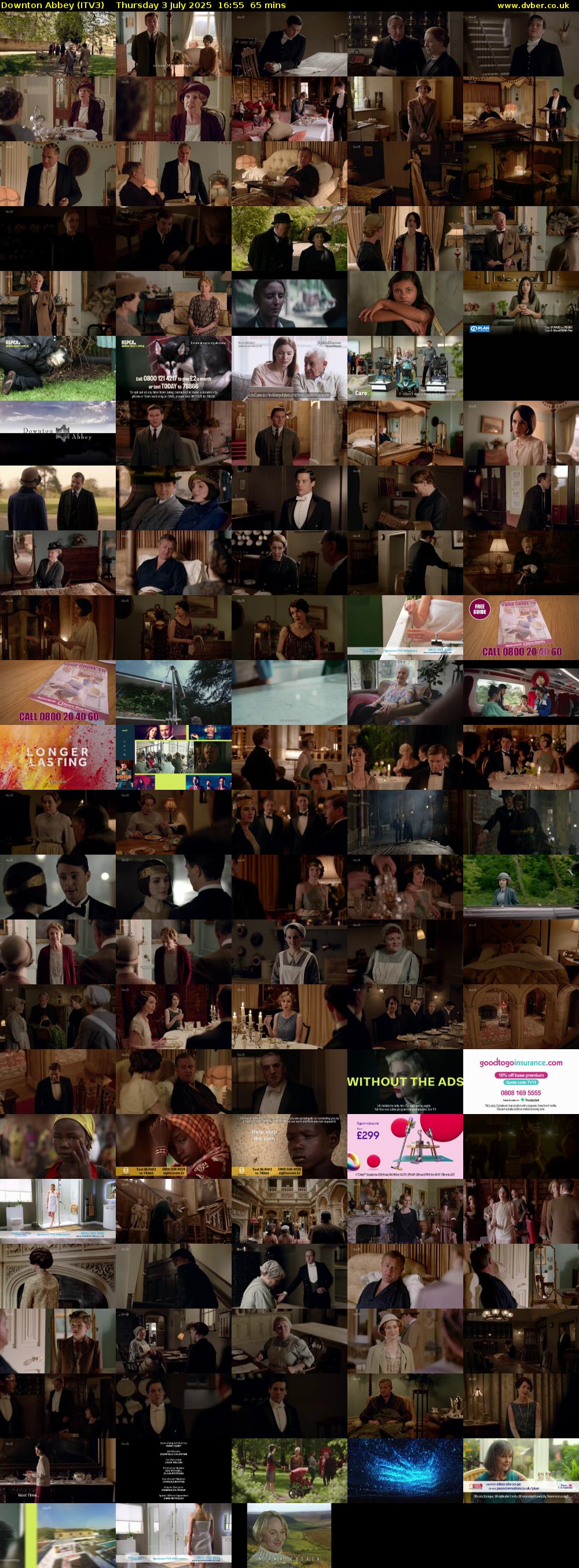 Downton Abbey (ITV3) Thursday 3 July 2025 16:55 - 18:00