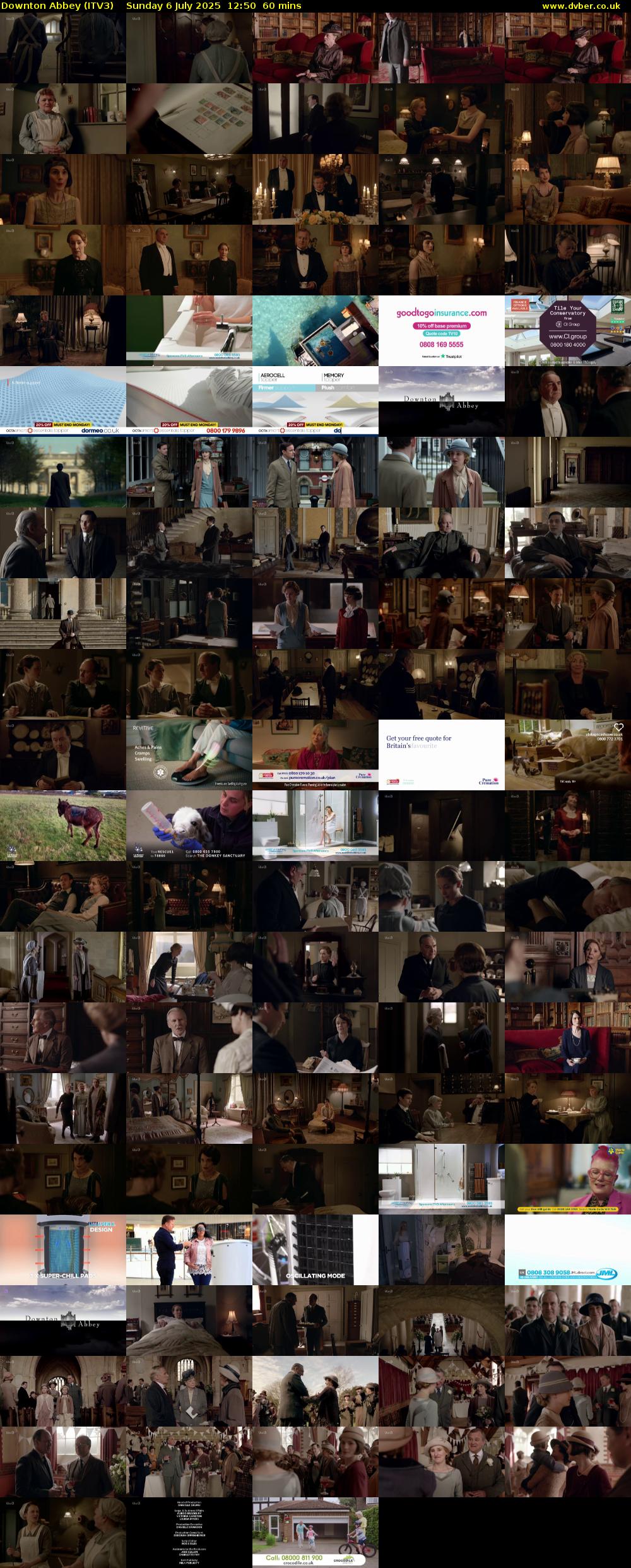 Downton Abbey (ITV3) Sunday 6 July 2025 12:50 - 13:50