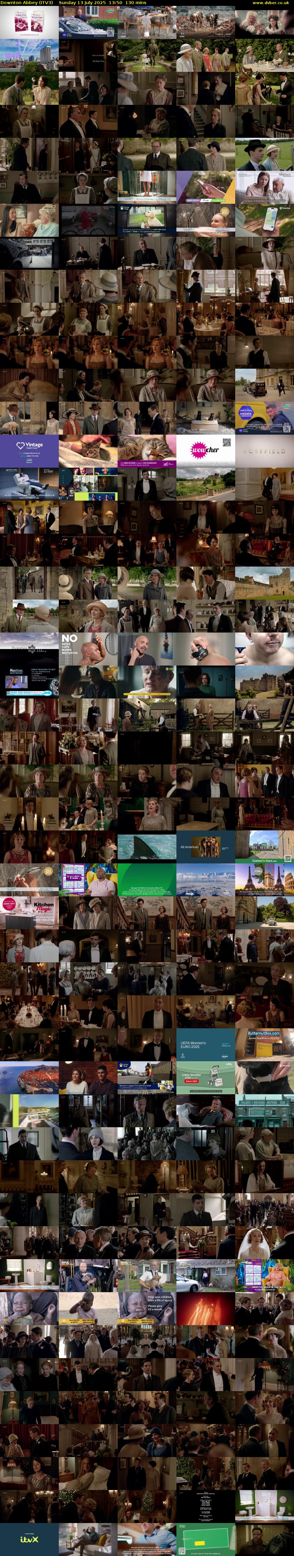 Downton Abbey (ITV3) Sunday 13 July 2025 13:50 - 16:00