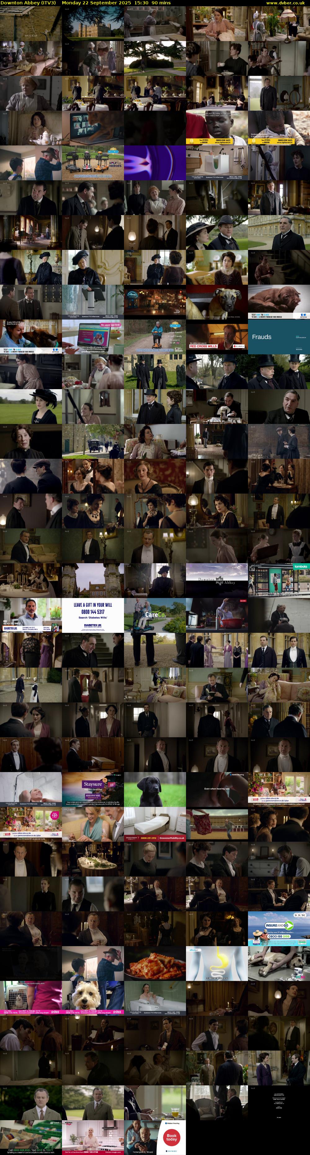 Downton Abbey (ITV3) Monday 22 September 2025 15:30 - 17:00
