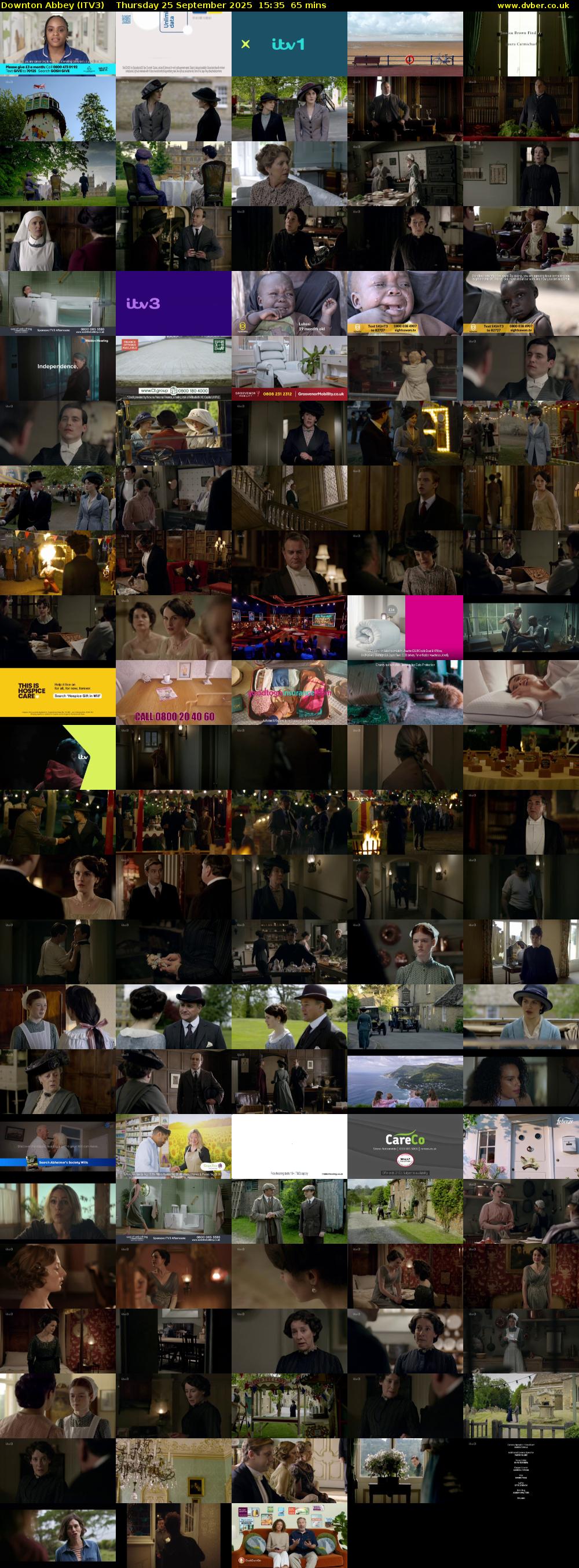 Downton Abbey (ITV3) Thursday 25 September 2025 15:35 - 16:40