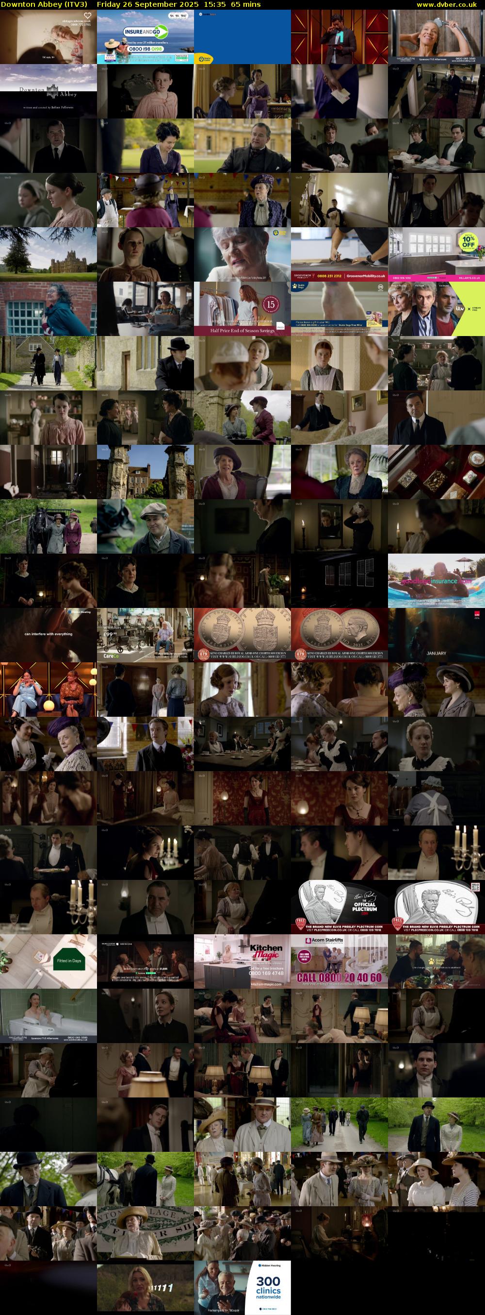Downton Abbey (ITV3) Friday 26 September 2025 15:35 - 16:40
