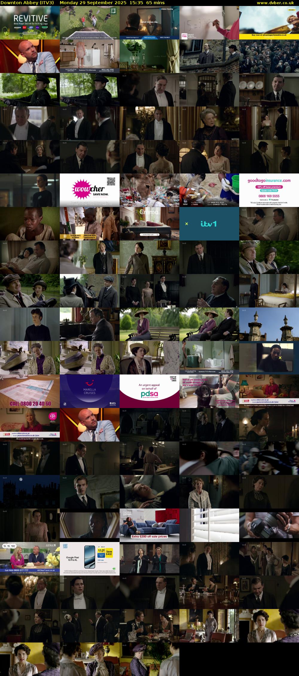 Downton Abbey (ITV3) Monday 29 September 2025 15:35 - 16:40