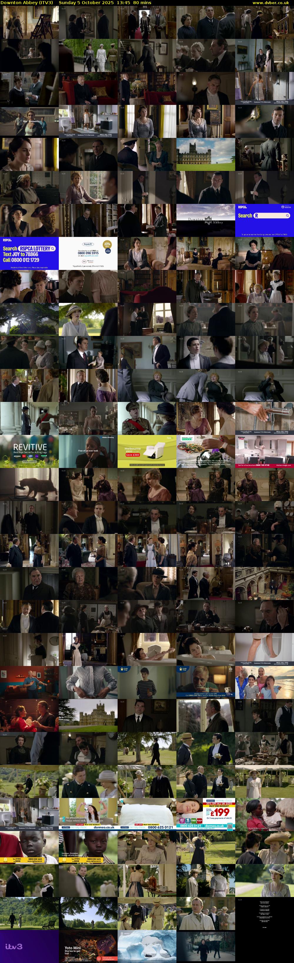 Downton Abbey (ITV3) Sunday 5 October 2025 13:45 - 15:05