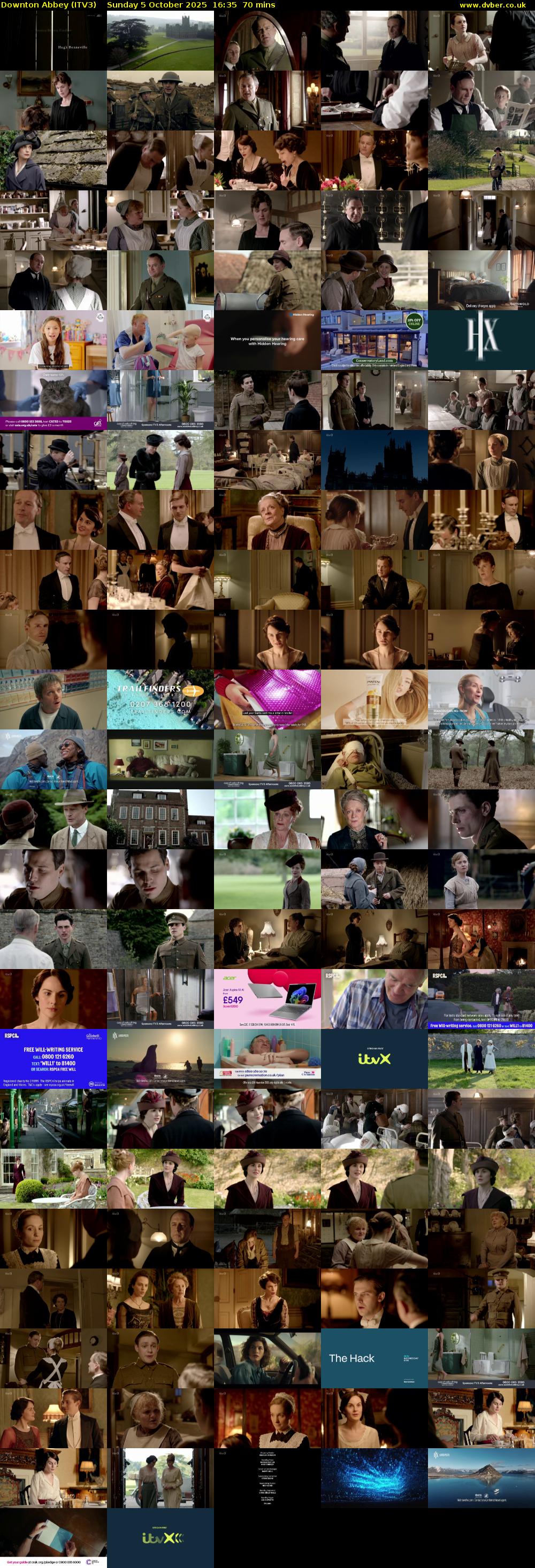 Downton Abbey (ITV3) Sunday 5 October 2025 16:35 - 17:45