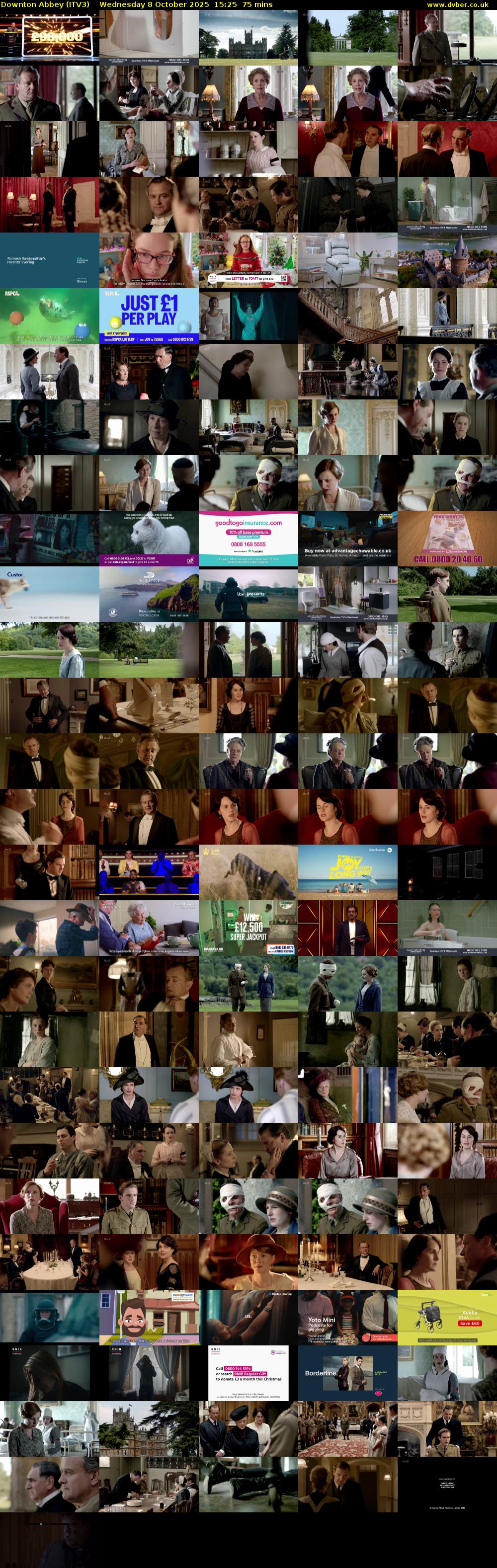 Downton Abbey (ITV3) Wednesday 8 October 2025 15:25 - 16:40