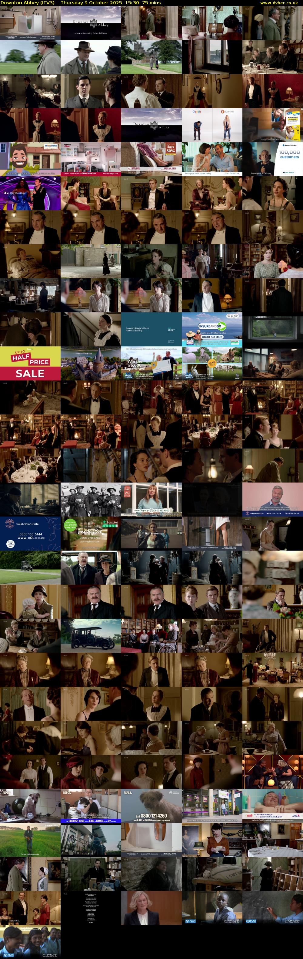 Downton Abbey (ITV3) Thursday 9 October 2025 15:30 - 16:45