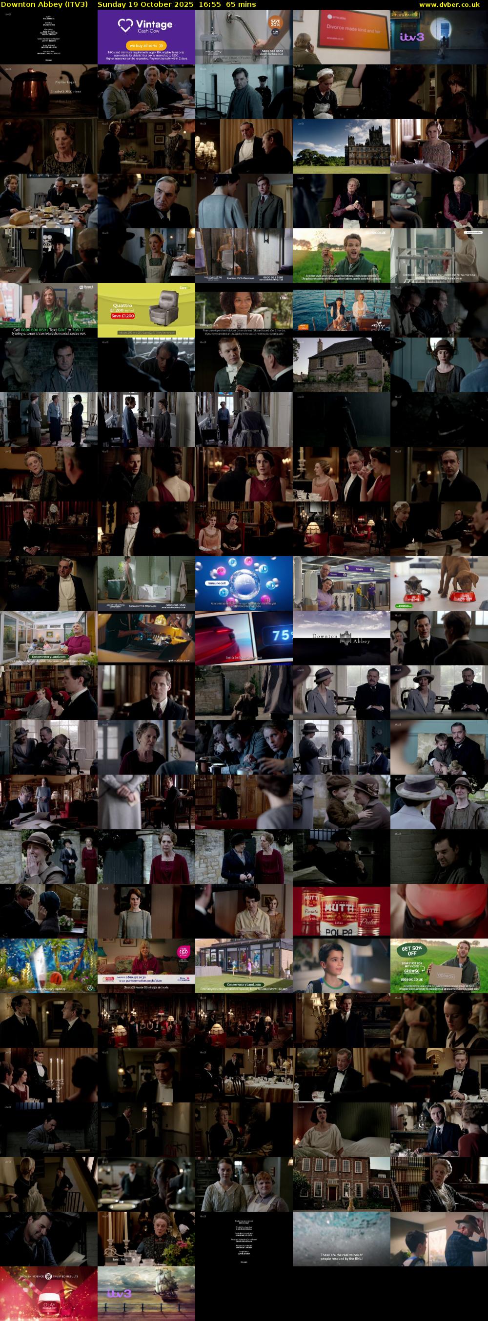 Downton Abbey (ITV3) Sunday 19 October 2025 16:55 - 18:00