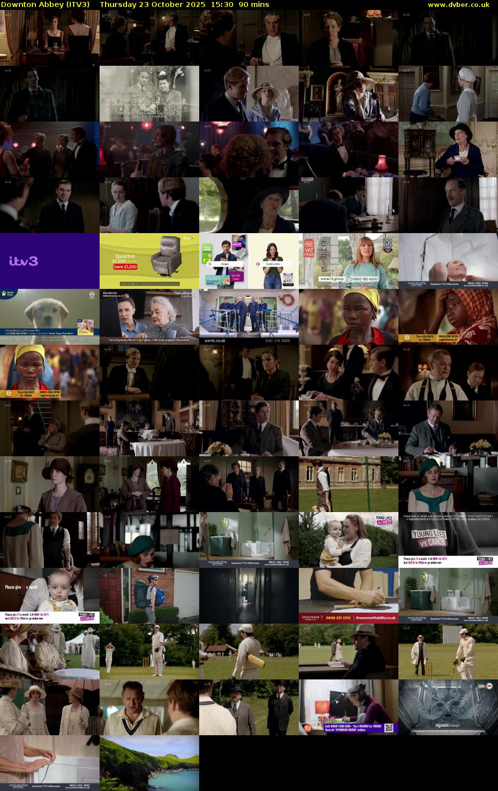 Downton Abbey (ITV3) Thursday 23 October 2025 15:30 - 17:00