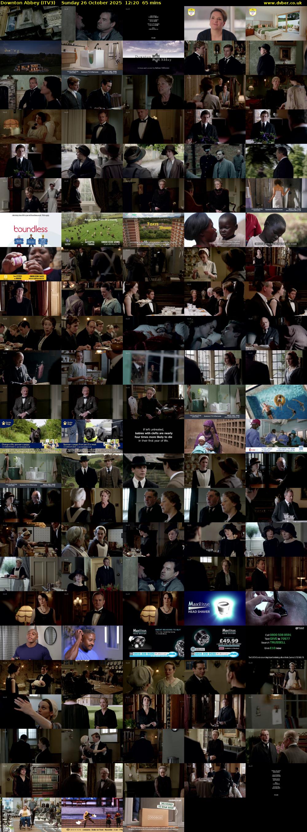 Downton Abbey (ITV3) Sunday 26 October 2025 12:20 - 13:25