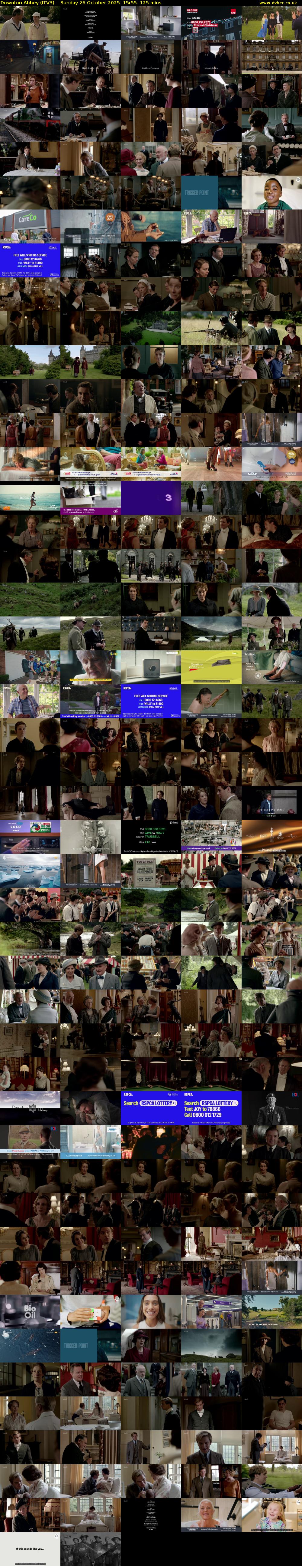 Downton Abbey (ITV3) Sunday 26 October 2025 15:55 - 18:00