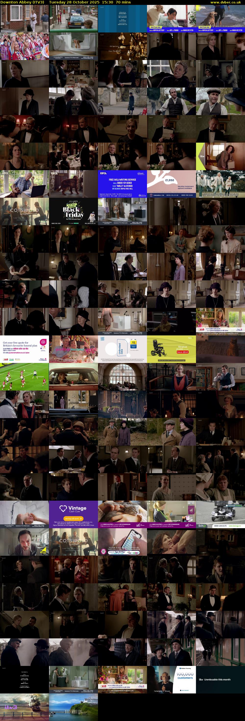 Downton Abbey (ITV3) Tuesday 28 October 2025 15:30 - 16:40