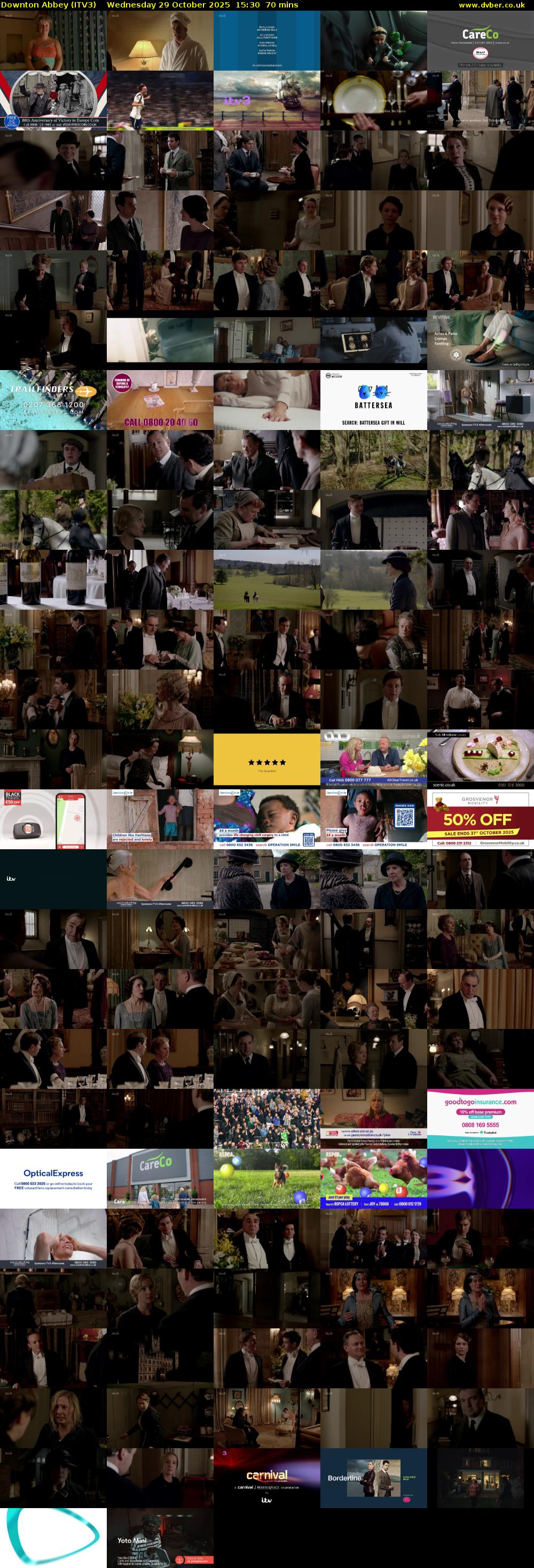 Downton Abbey (ITV3) Wednesday 29 October 2025 15:30 - 16:40