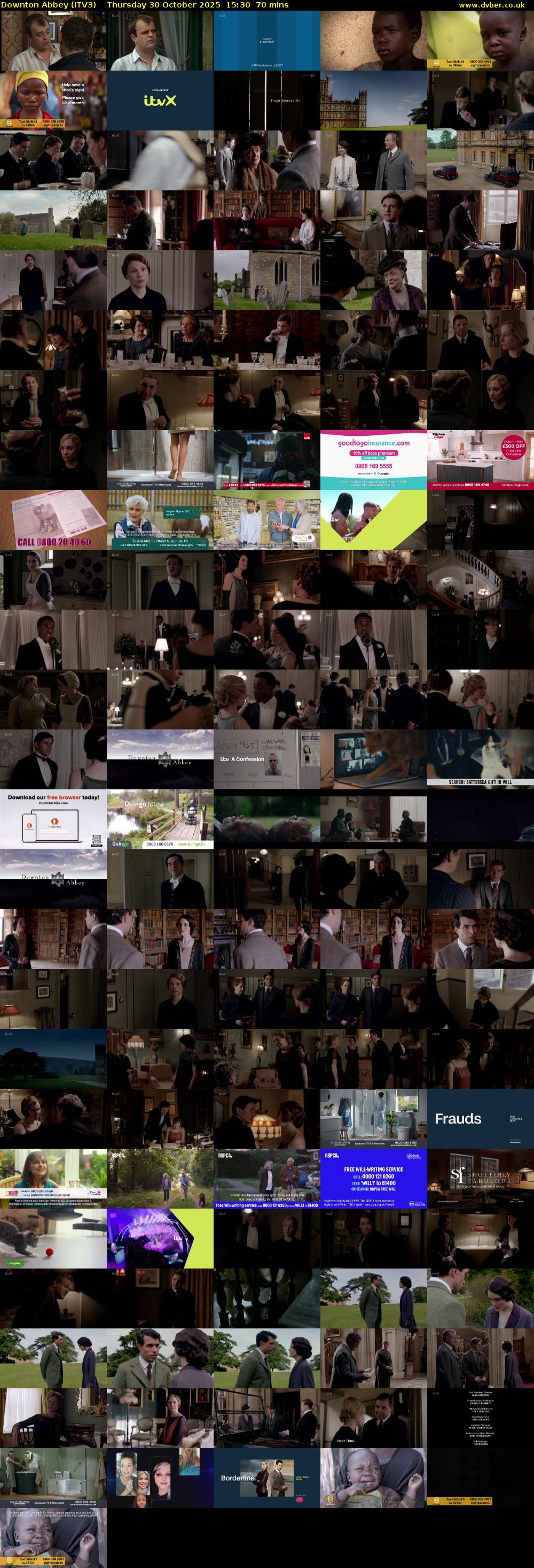 Downton Abbey (ITV3) Thursday 30 October 2025 15:30 - 16:40