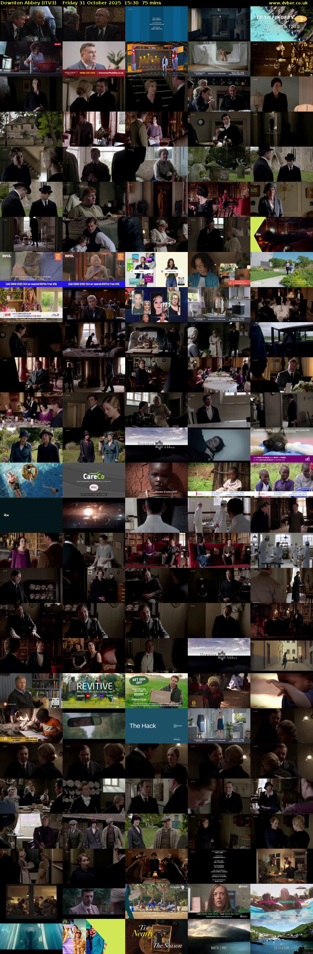 Downton Abbey (ITV3) Friday 31 October 2025 15:30 - 16:45