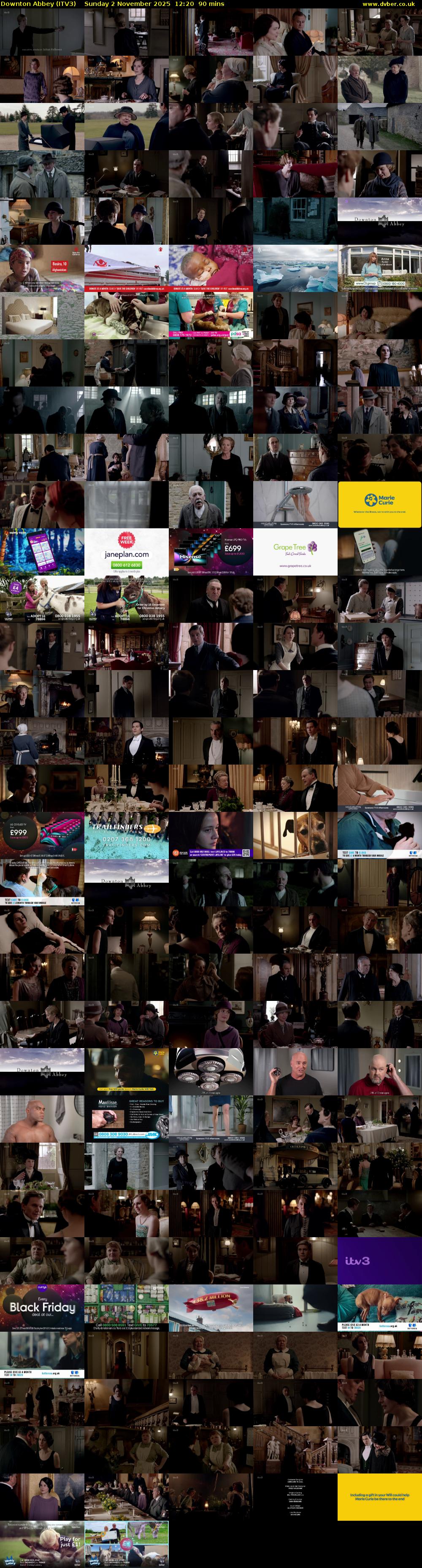 Downton Abbey (ITV3) Sunday 2 November 2025 12:20 - 13:50