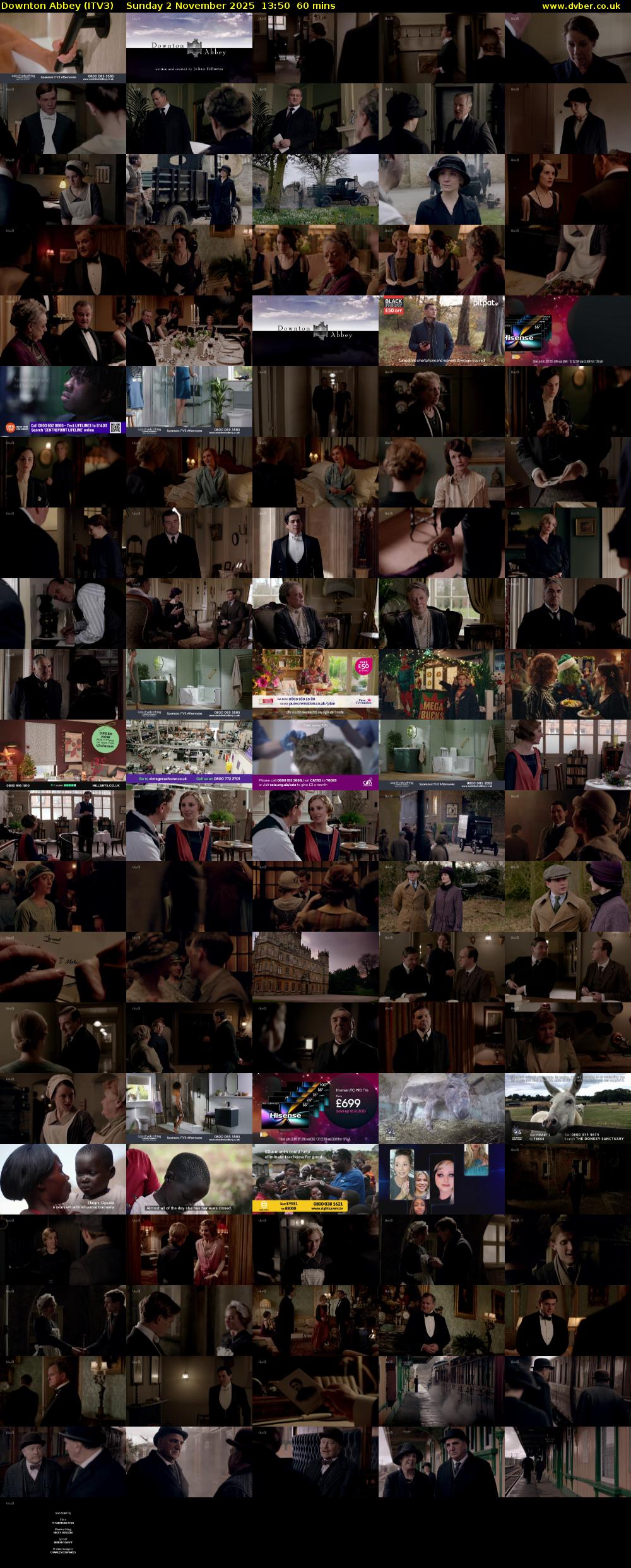 Downton Abbey (ITV3) Sunday 2 November 2025 13:50 - 14:50