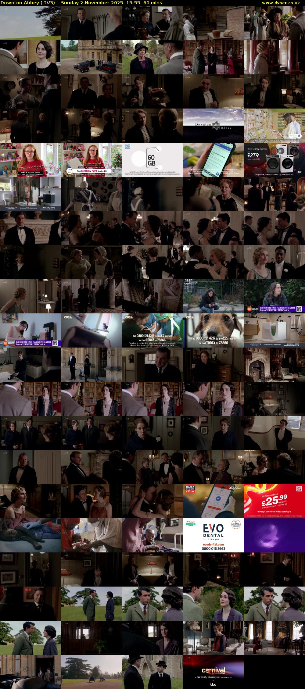 Downton Abbey (ITV3) Sunday 2 November 2025 15:55 - 16:55