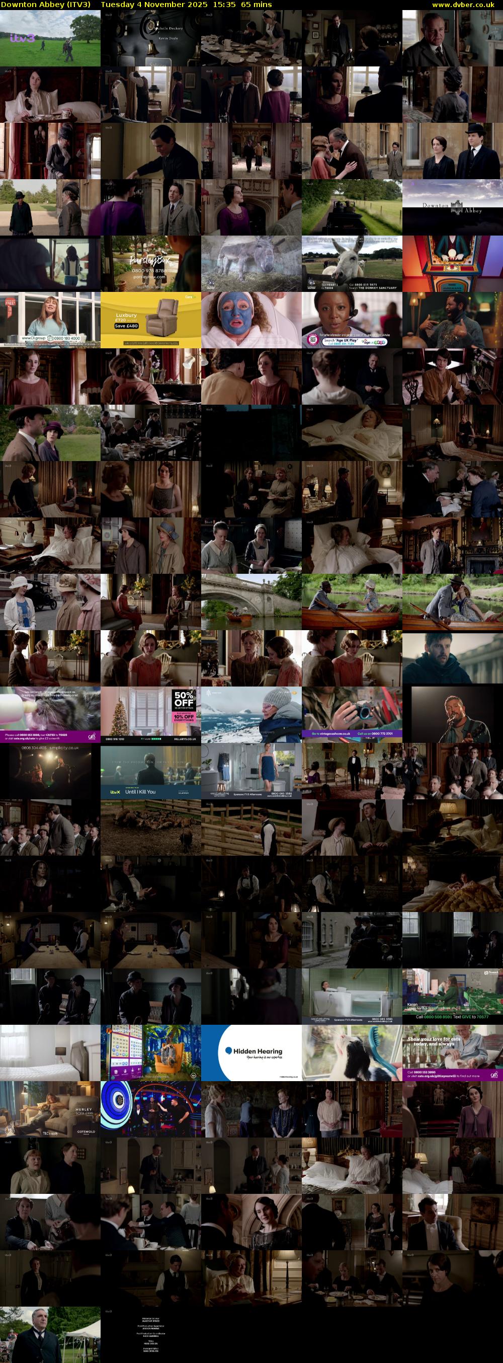 Downton Abbey (ITV3) Tuesday 4 November 2025 15:35 - 16:40