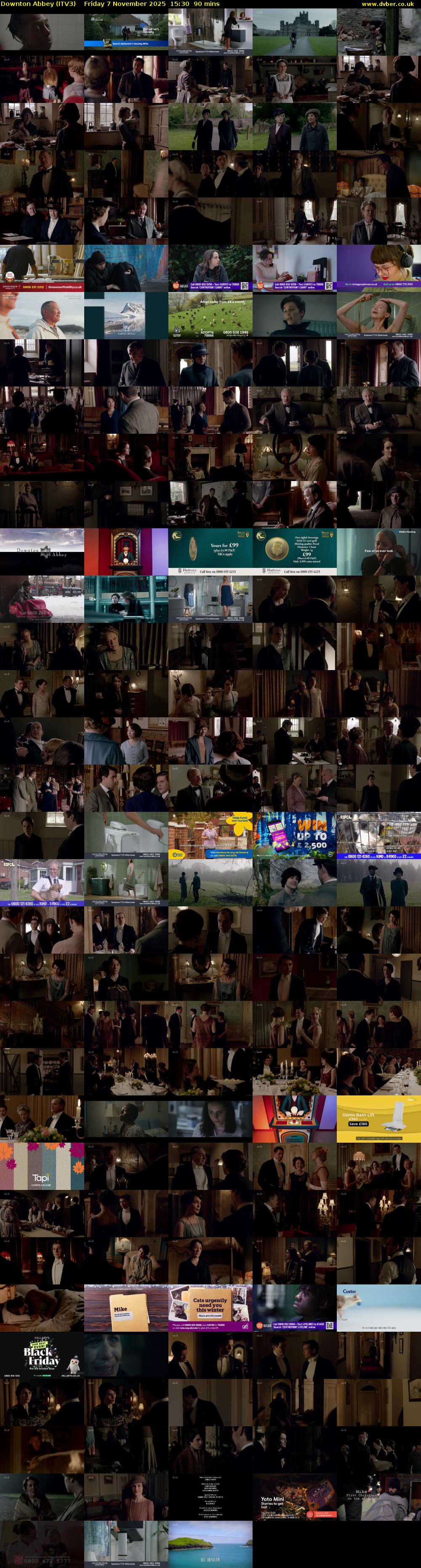 Downton Abbey (ITV3) Friday 7 November 2025 15:30 - 17:00