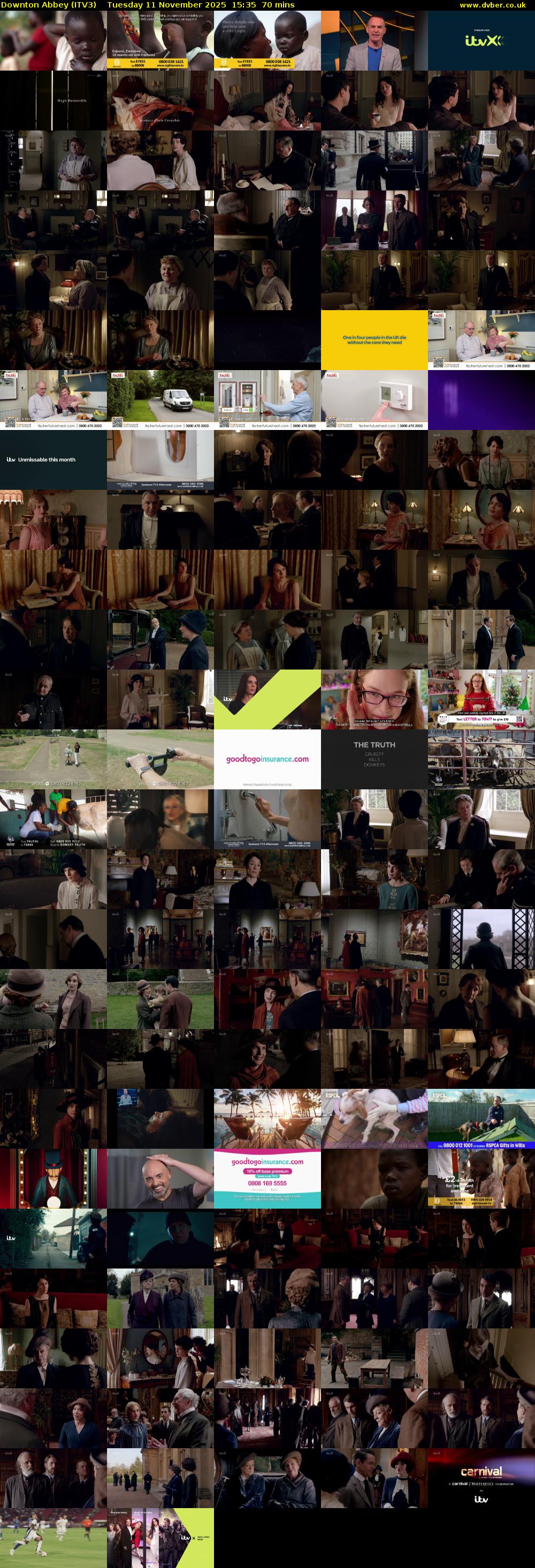 Downton Abbey (ITV3) Tuesday 11 November 2025 15:35 - 16:45