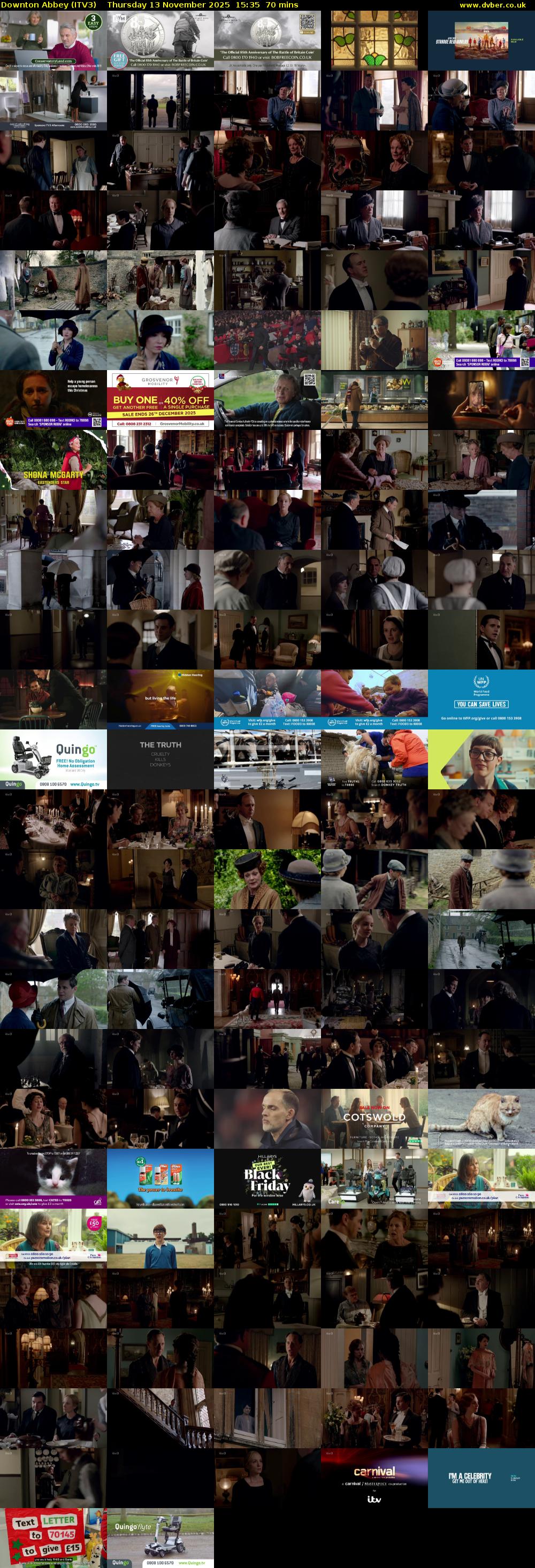 Downton Abbey (ITV3) Thursday 13 November 2025 15:35 - 16:45