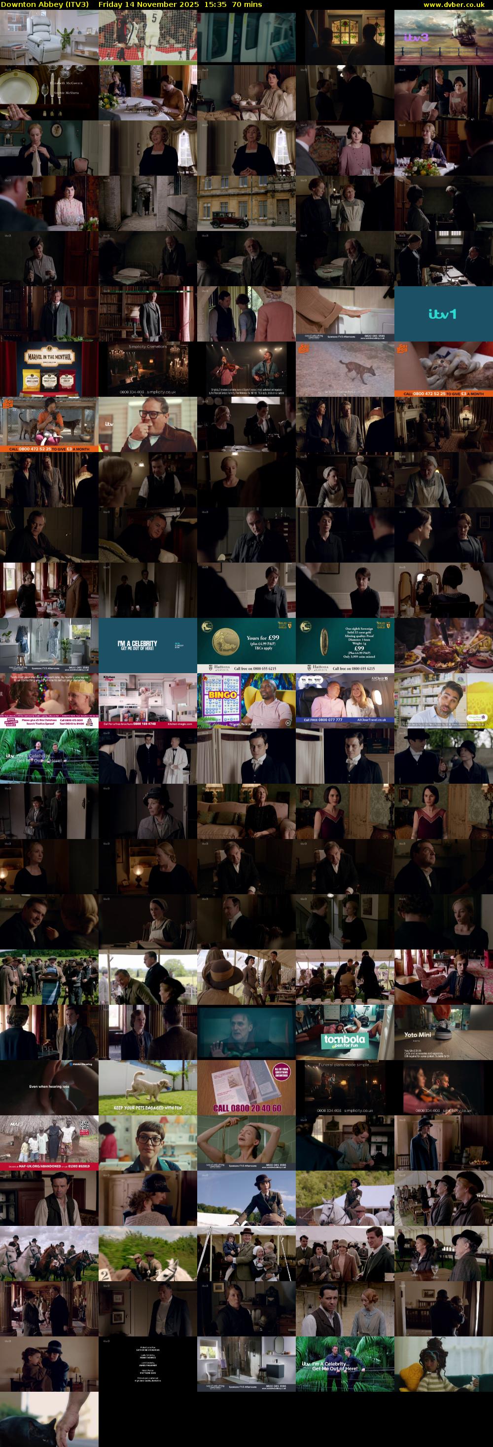 Downton Abbey (ITV3) Friday 14 November 2025 15:35 - 16:45