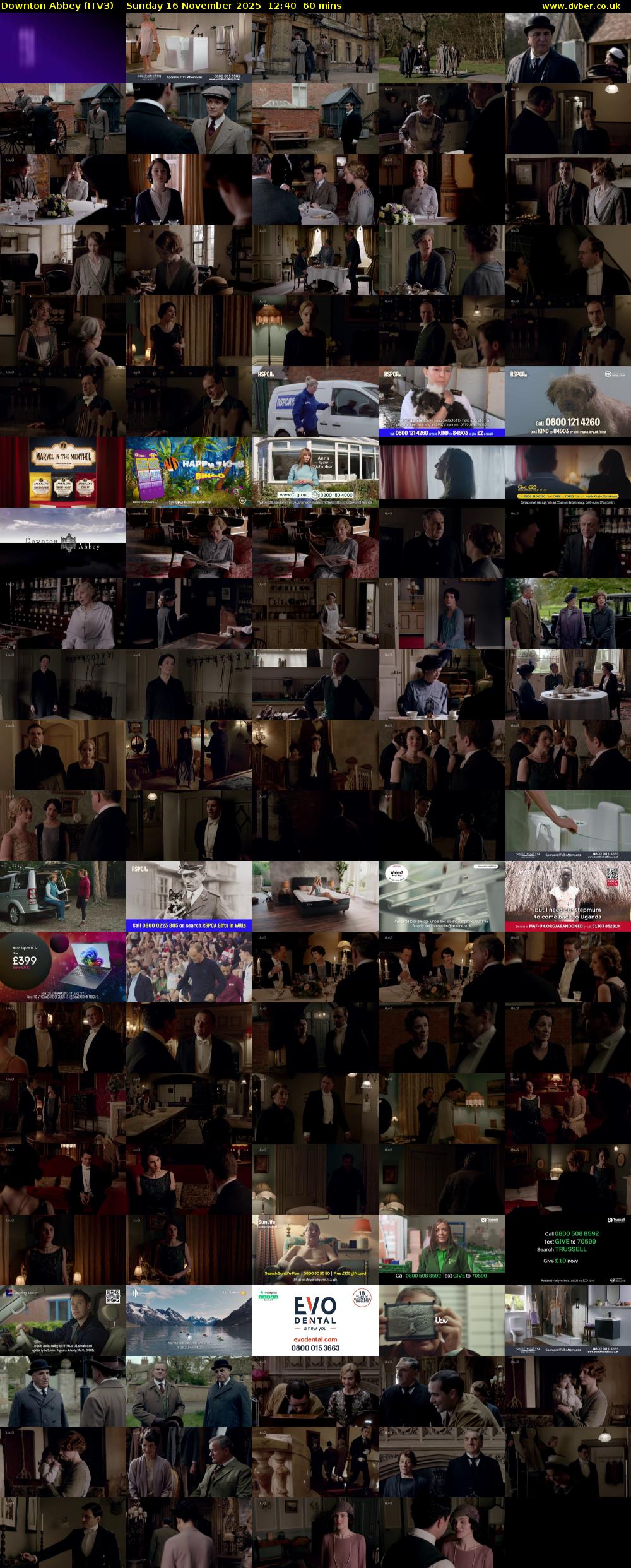 Downton Abbey (ITV3) Sunday 16 November 2025 12:40 - 13:40