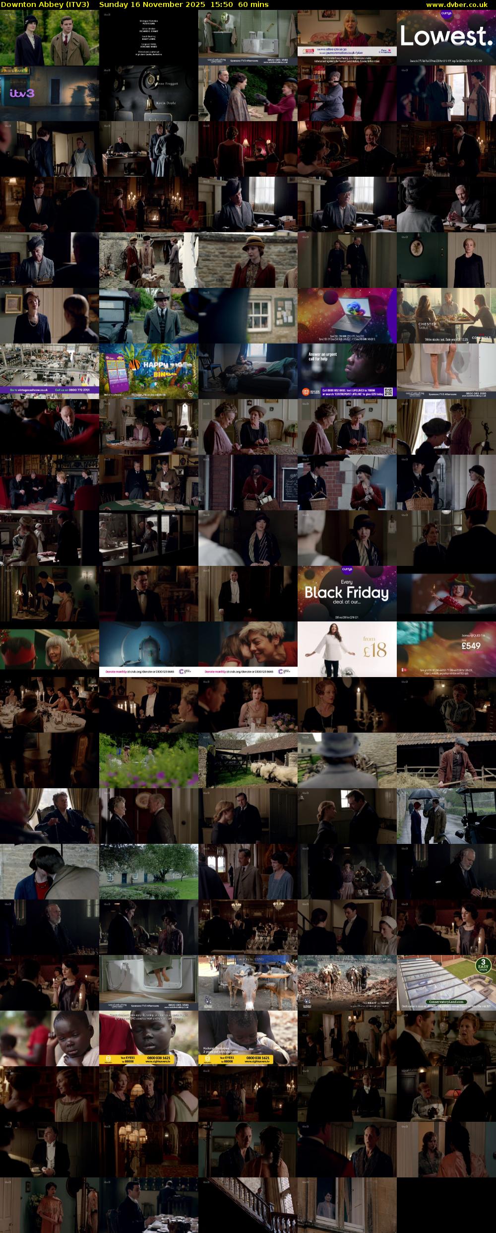 Downton Abbey (ITV3) Sunday 16 November 2025 15:50 - 16:50