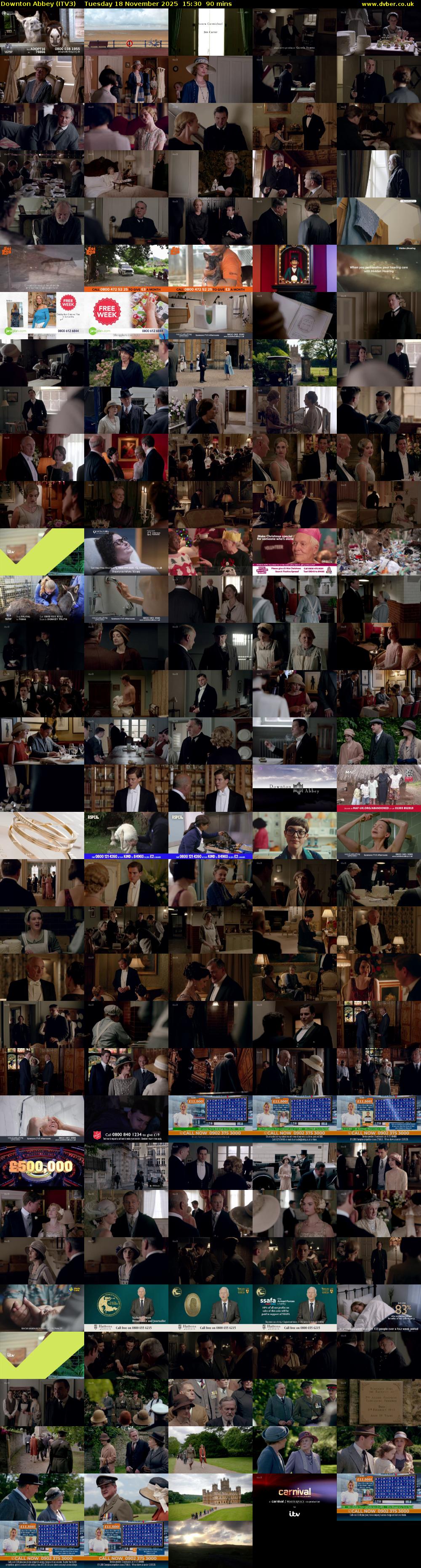 Downton Abbey (ITV3) Tuesday 18 November 2025 15:30 - 17:00