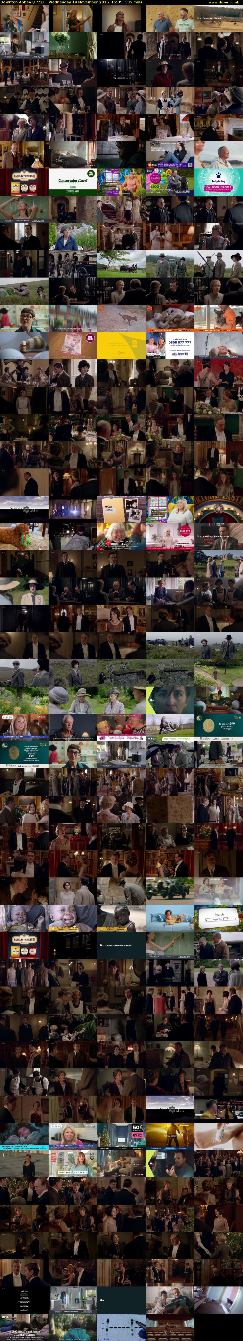 Downton Abbey (ITV3) Wednesday 19 November 2025 15:35 - 17:50
